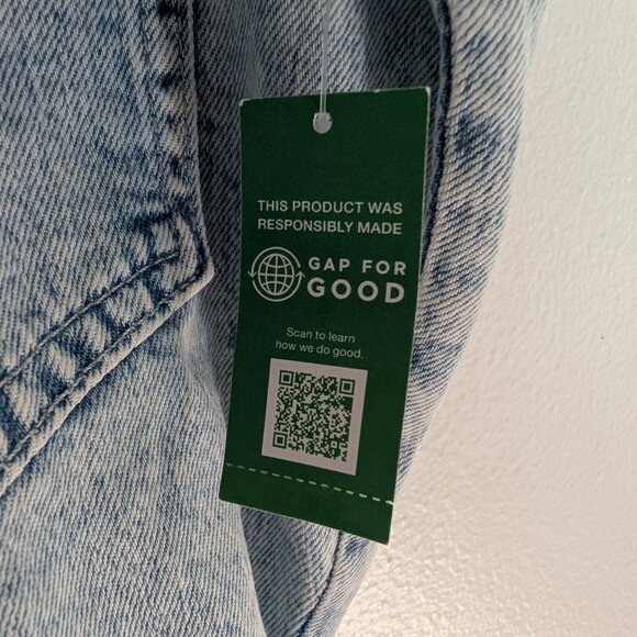 NWT GAP Stonewashed Denim Jumpsuit Belted Long Sleeve Light Jean Women's Size‎ 8 - Picture 16 of 16